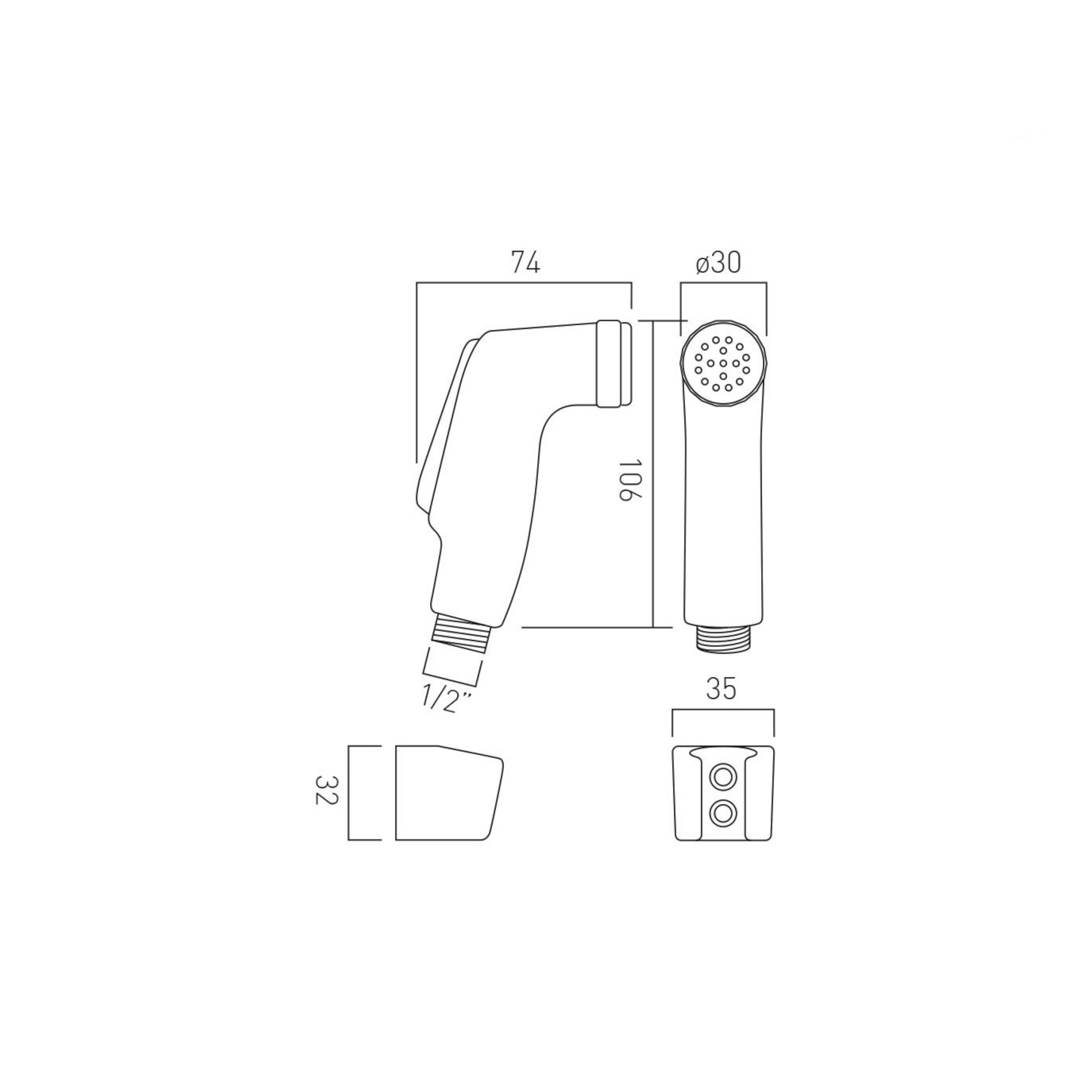 Vado White Bidet Sprayer