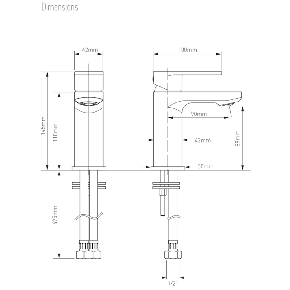 Metiz Mono Basin Mixer + Pop-Up Waste