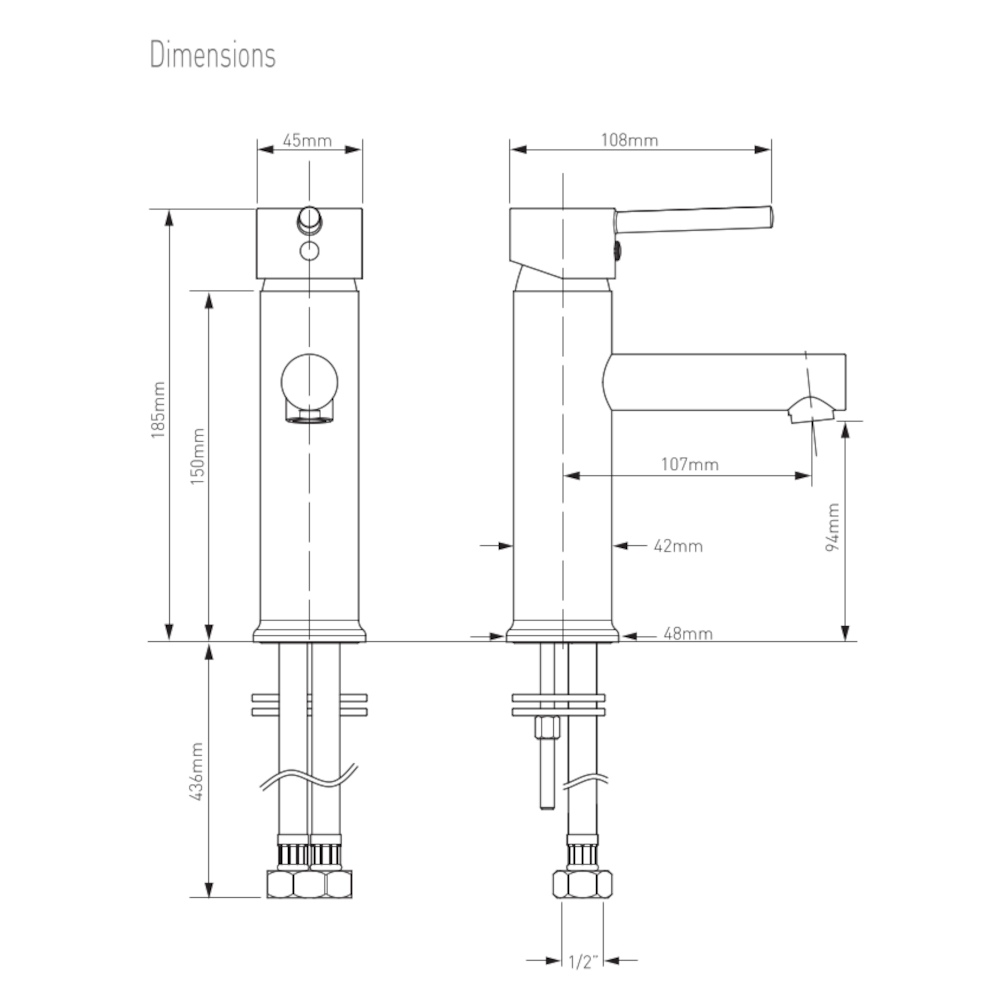 Nuri Mono Basin Mixer + Pop-Up Waste