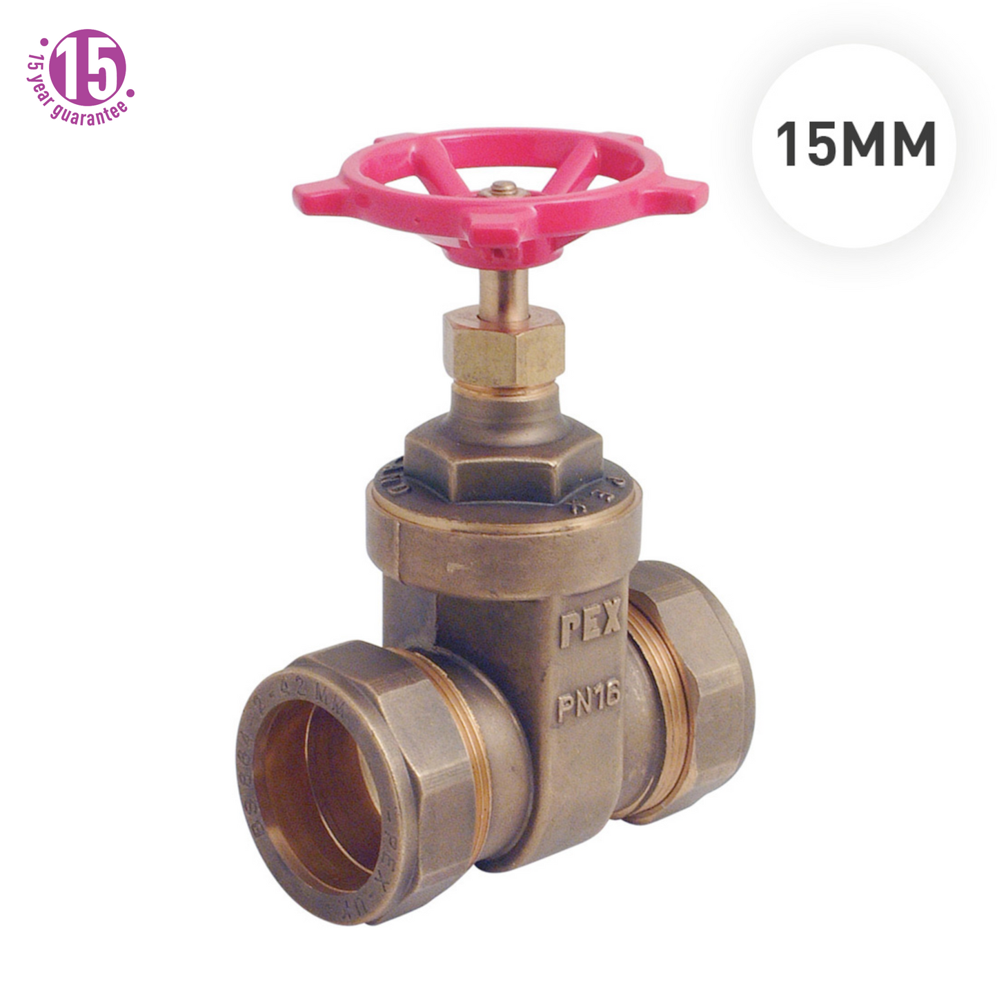PEX-603BS-15mm Brass Compression Gate Valve