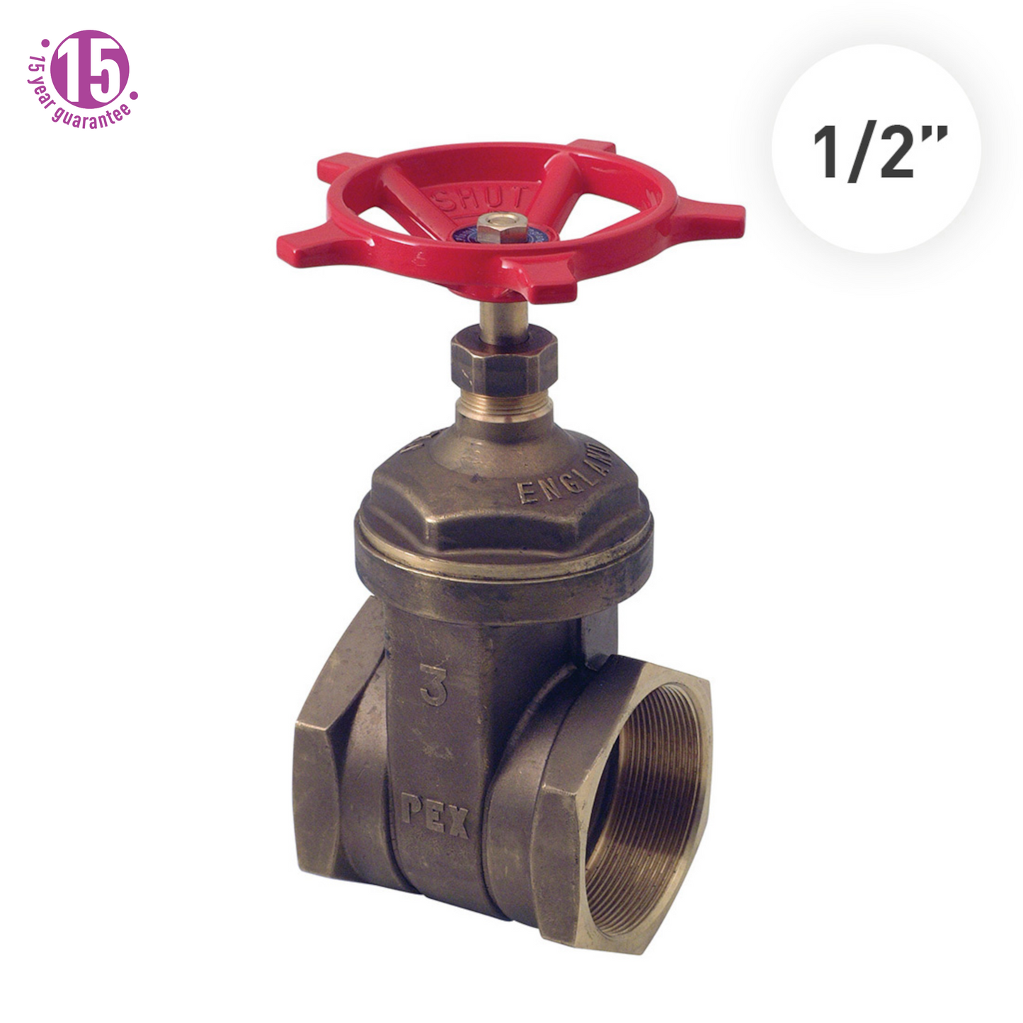 PEX-605BS-1/2 15mm FxF Brass Gate Valve