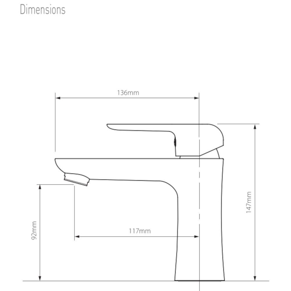 Vala Mono Basin Mixer + Pop-Up Waste