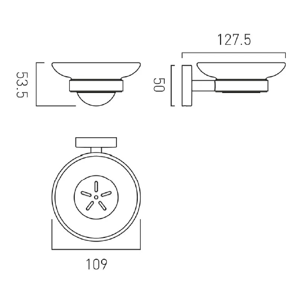 Vado Sirkel Frosted Glass Soap Dish & Holder